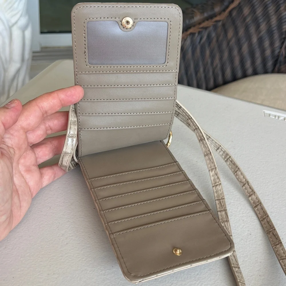 CROSSBODY PHONE CASE + WALLET new without tag TAUPE